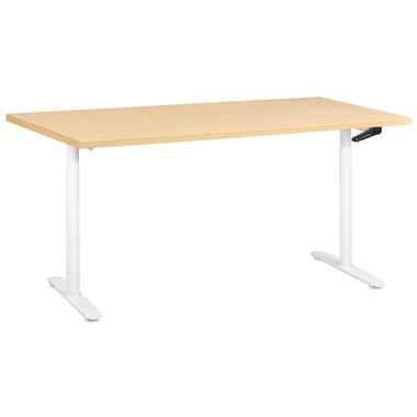 Bureau réglable en hauteur manuellement DESTINAS Marron clair/blanc 160 cm 72 cm product