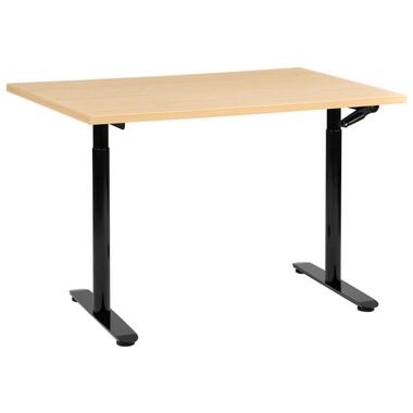 Bureau réglable en hauteur manuellement DESTINAS Noir/ Marron clair 120 cm 60 cm product