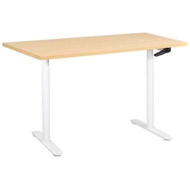 DESTINAS - Sta-bureau - Wit/Lichtbruin - 120 x 72 cm - Vezelplaat product