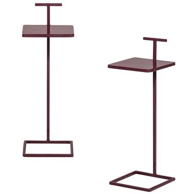 WOOOD Toste Bijzettafels - Metaal - Aubergine - Set van 2 product