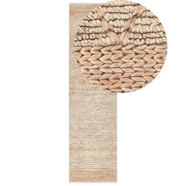 TELLIKAYA - Loper vloerkleed - Groen/Beige - 80 x 300 cm - Jute product