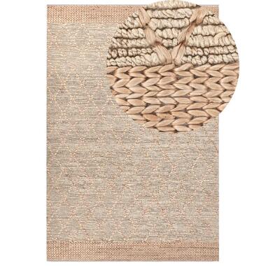 TELLIKAYA - Loper vloerkleed - Groen/Beige - 200 x 300 cm - Jute product
