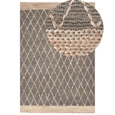 TELLIKAYA - Loper vloerkleed - Grijs - 200 x 300 cm - Jute product