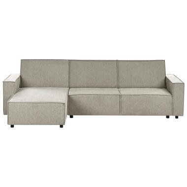 ROMEDAL - Hoekslaapbank - Beige - Rechtszijdig - Polyester product