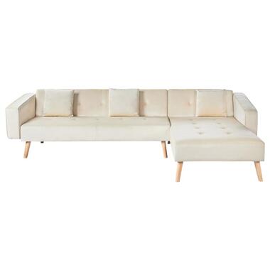 VADSO - Hoekslaapbank - Lichtbeige - Linkszijdig - Fluweel product