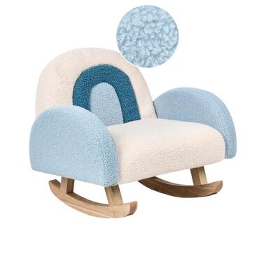 OMBO - Schommelstoel voor kinderen - Lichtblauw - Bouclé product