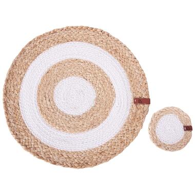 TUMERIC - Set van 12 placemats en onderzetters - Natuurlijk - Jute product