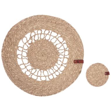 PEPPERBERRY - Set van 12 placemats en onderzetters - Natuurlijk - Jute product