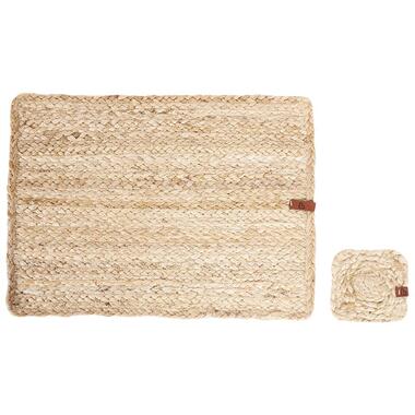 Ensemble sets de table et sous-verres QUANDONG Naturel Jute product