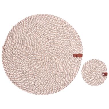 PIPTURUS - Set van 12 placemats en onderzetters - Natuurlijk - Jute product