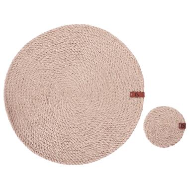 MUNTRIES - Set van 12 placemats en onderzetters - Natuurlijk - Jute product