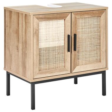 ROSELL - Staande wastafelkast 2 deuren - Lichthout - Vezelplaat product