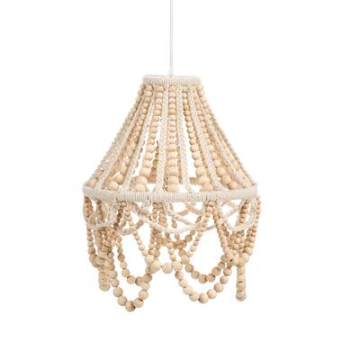 MENIK - Kroonluchter - Lichtbruin - Rubberhout product