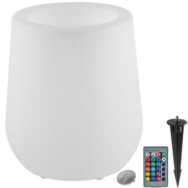 tectake Pot de fleurs LED LUMINOUS CURVE POT avec télécommande incluse, Blanc product