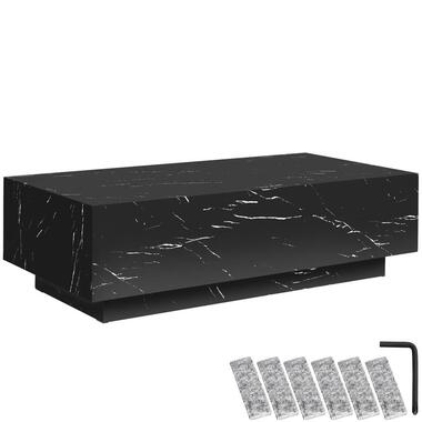 tectake Salontafel Lasley met voet, draagkracht 45 kg, Marmerlook Zwart product