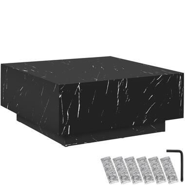 tectake Salontafel Lasley met voet, draagkracht 45 kg, Marmerlook Zwart product