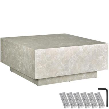 tectake Salontafel Lasley met voet, draagkracht 45 kg, Travertijnlook product