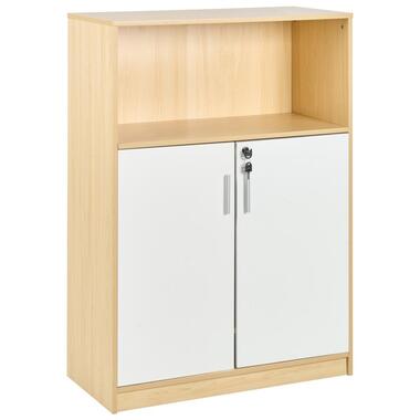ZEHNA - Archiefkast met plank - Lichtbruin/Wit - Vezelplaat product