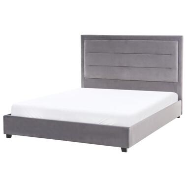 ROUEN - Tweepersoonsbed - Donkergrijs - 140 x 200 cm - Fluweel product