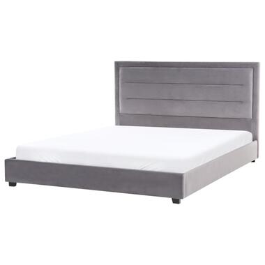 ROUEN - Tweepersoonsbed - Donkergrijs - 180 x 200 cm - Fluweel product