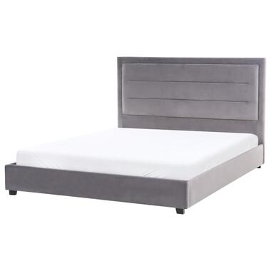 ROUEN - Tweepersoonsbed - Donkergrijs - 160 x 200 cm - Fluweel product