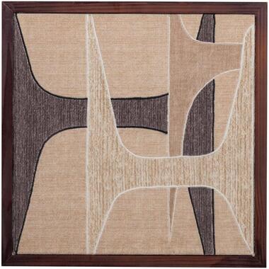 WOOOD Anno Wanddeco - Katoen/Hout - Naturel/Bruin - 90x60x10 product