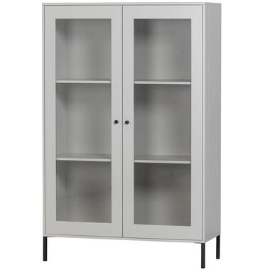 WOOOD Xam Vitrinekast - Grenen - Wolkengrijs - 155x100x40 product
