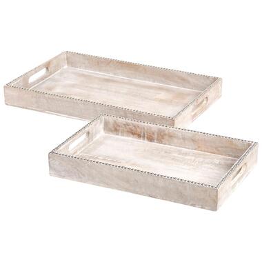 Lot de 2 plateaux de service QUENA Bois de manguier Marron clair product