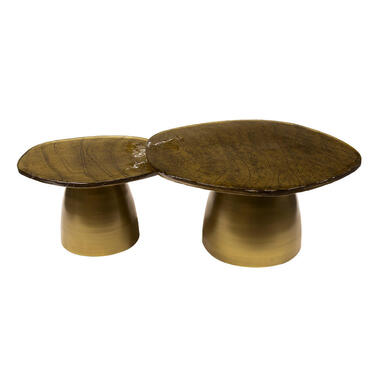 Ensemble de tables basses Benny (lot de 2) - finition or antique product