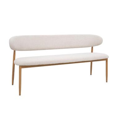 Eetkamerbank Beige/Naturel - Zithoogte 47cm - 160x55x77cm - Alexia product