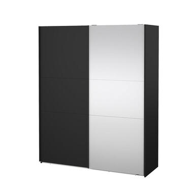 Hioshop Como schuifdeurkast 2 deuren 180x220cm mat zwart product