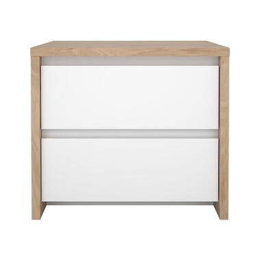 Hioshop Next table de nuit 2 tiroirs blanc brillant product