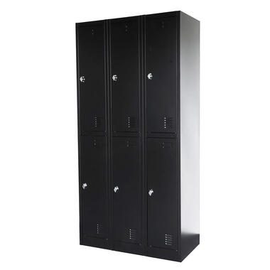 Armoire Vestiaire en Métal Noir - 90x185x45 cm - 6 Portes product