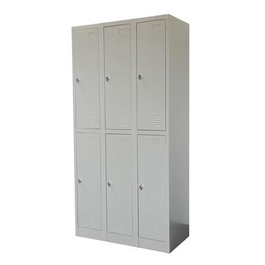 Armoire Vestiaire en Métal Gris - 90x185x45 cm - 6 Portes product