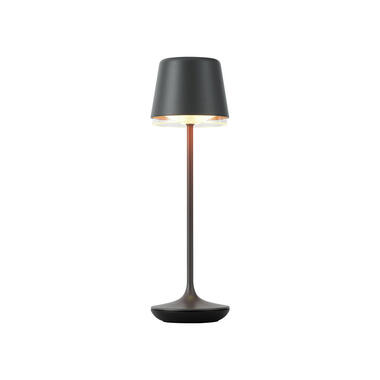 Qazqa lampe de table noire avec led ip65 rechargeable avec station de charge - product