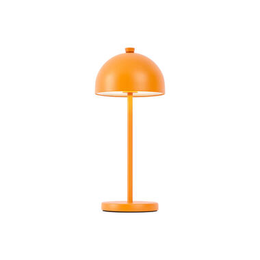 Qazqa lampe de table orange avec led ip54 rechargeable avec station de charge - product