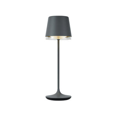 Qazqa professional lampe de table gris foncé avec led ip65 rechargeable avec product