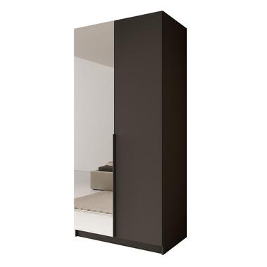 Meubella Armoire Bruno - Noir - 100 cm - Avec miroir product