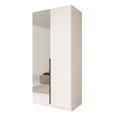 Meubella Armoire Bruno - Blanc - 100 cm - Avec miroir product