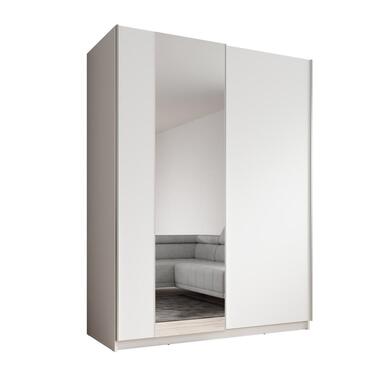 Meubella Armoire Ganaro - Blanc - 150 cm - Avec miroir product