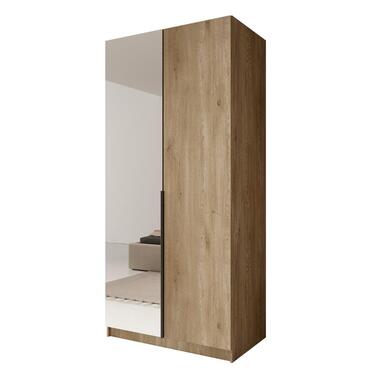 Meubella Armoire Bruno - Chêne - 100 cm - Avec miroir product