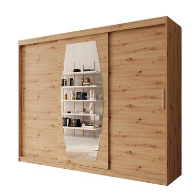 Meubella Armoire Azai - Chêne - 250 cm - Avec miroir product