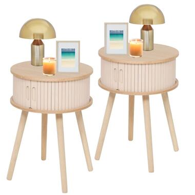 MISOU Nachtkastjes Juliet met Kastje - Set van 2 - Beige product