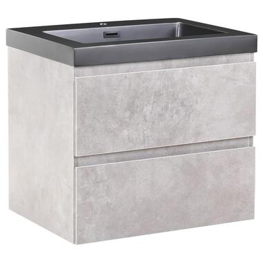 CARDIEL - Wandgemonteerde wastafelkast - Grijs - MDF product