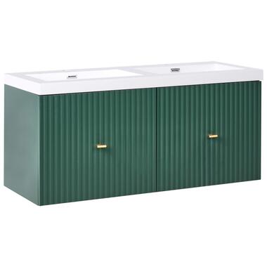 LAGO - Wandgemonteerde dubbele wastafelkast - Smaragdgroen - MDF product
