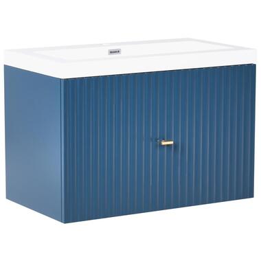 LAGO - Wandgemonteerde wastafelkast - Donkerblauw - MDF product