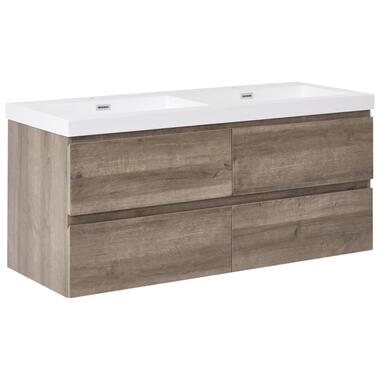 VIEDMA - Wandgemonteerde dubbele wastafelkast - Taupe - MDF product