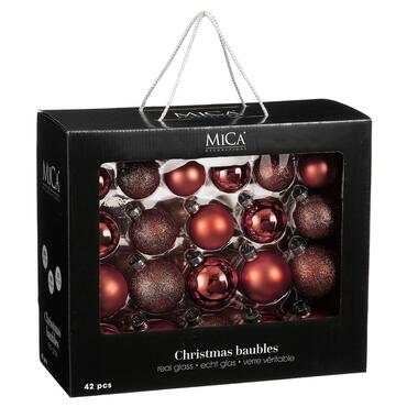 Mica Decorations Boules de Noël - 42 pièces - Ø7 cm - Verre - Rouge product