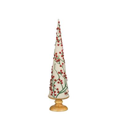 Mica Decorations Decoratie Kerstboom - H55 x Ø12 cm - Mangohout - Rood product