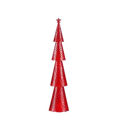 Mica Decorations Decoratie Kerstboom - L15 x B8 x H68 cm - IJzer - Rood product